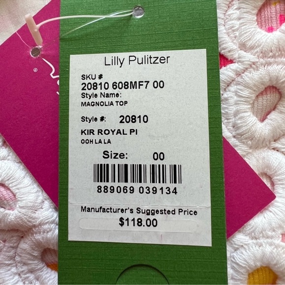 Lilly Pulitzer Ooh La La Magnolia Kir Royal Pink Halter Top Classic MSRP $118 - Picture 5 of 6